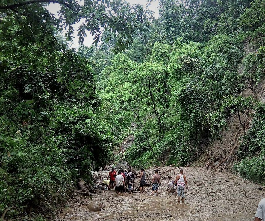 नवलपरासीमा पाउरोटी बोक्ने गाडी खोलाले बगायो, चालक र गाडी बेपत्ता
