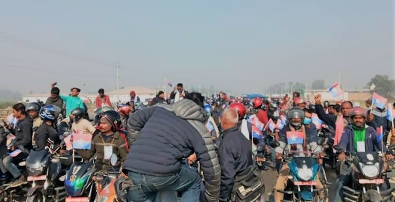 जनकपुरमा ओलीको समर्थनमा मोटरसाइकल र्‍याली