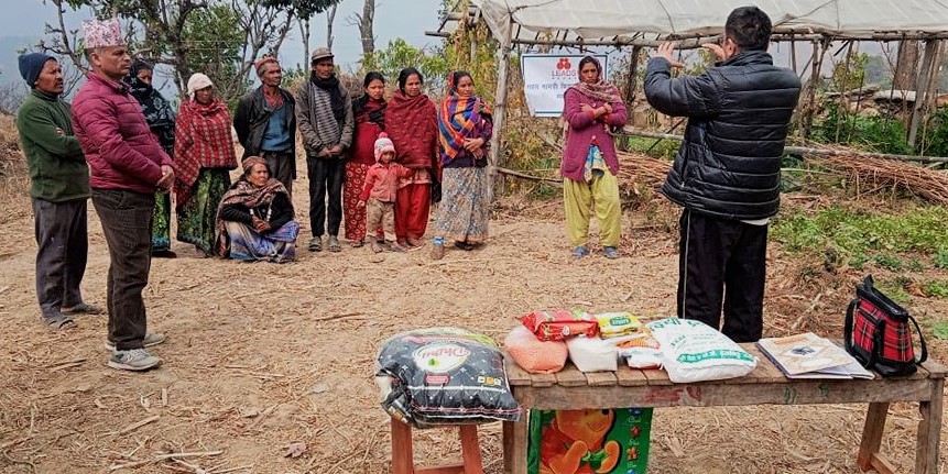 लिड्स नेपालद्धारा ६० घरधुरी विपन्न परिवारलाई खाद्यान्न सहयोग