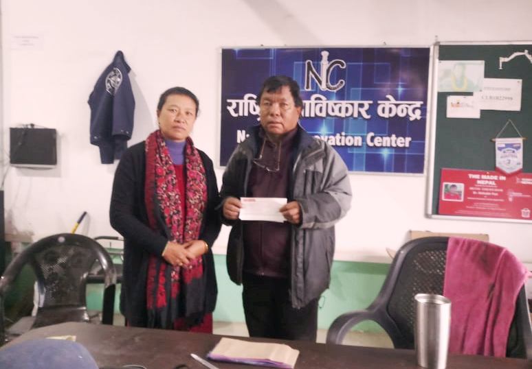 धवलागिरी गाउँपालिकाद्धारा राष्ट्रिय आविष्कार केन्द्रलाई आर्थिक सहयोग