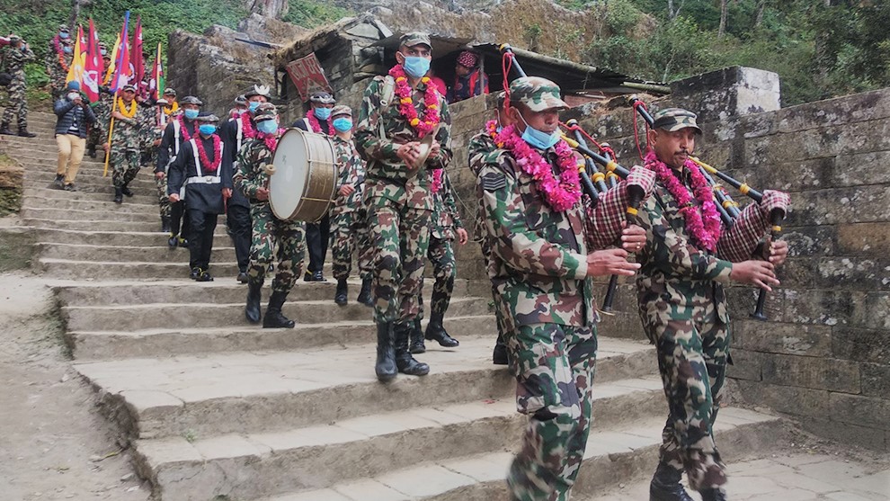 नेपाली सेनाको गोरखा–काठमाडौं एकीकरण मार्गमा पदयात्रा सुरु