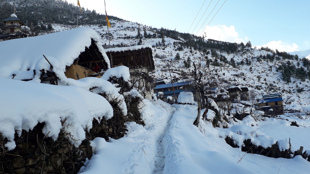 डोल्पामा वर्षासँगै हिमपात, हवाई सेवा बन्द
