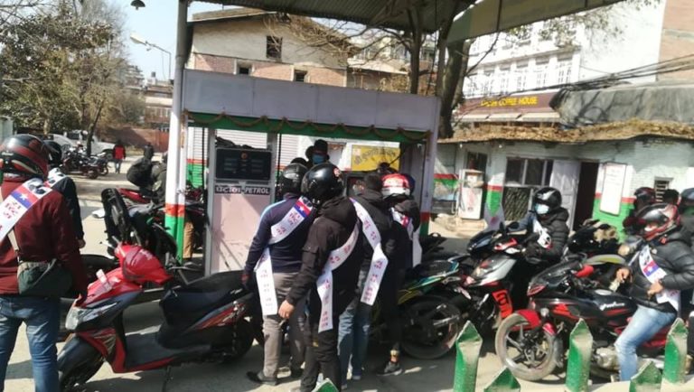 ओली पक्षको मोटरसाइकल र्‍यालीको तयारी