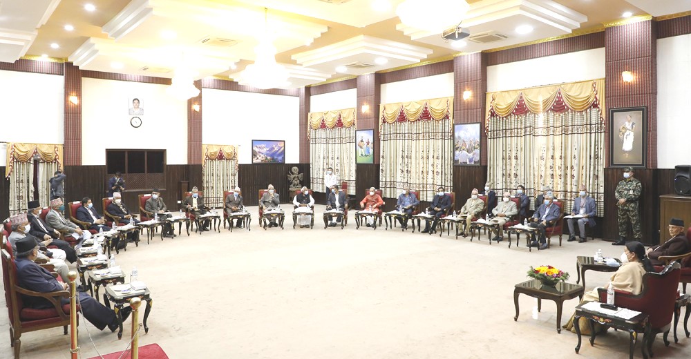 सर्वदलीय बैठकमा ओलीले भने : संसद फेरि पनि विघटन हुन्छ