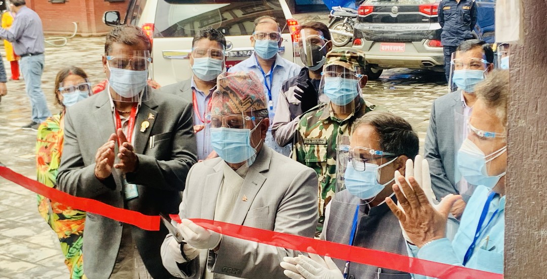 उपप्रधानमन्त्री पोखरेलद्वारा ५१ शय्याको निःशुल्क कोभिड आइसोलेसन केन्द्र शुभारम्भ