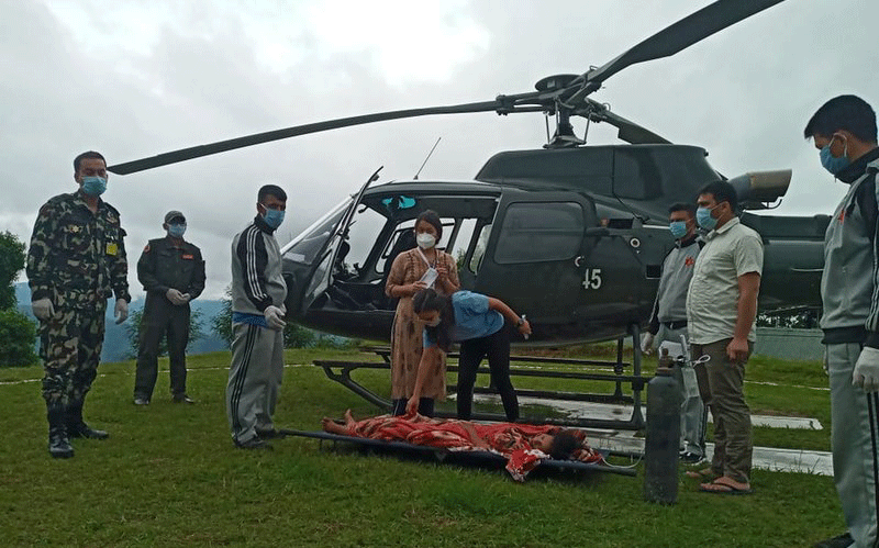 अछाममा ११ गर्भवतीको निःशुल्क हवाई उद्धार