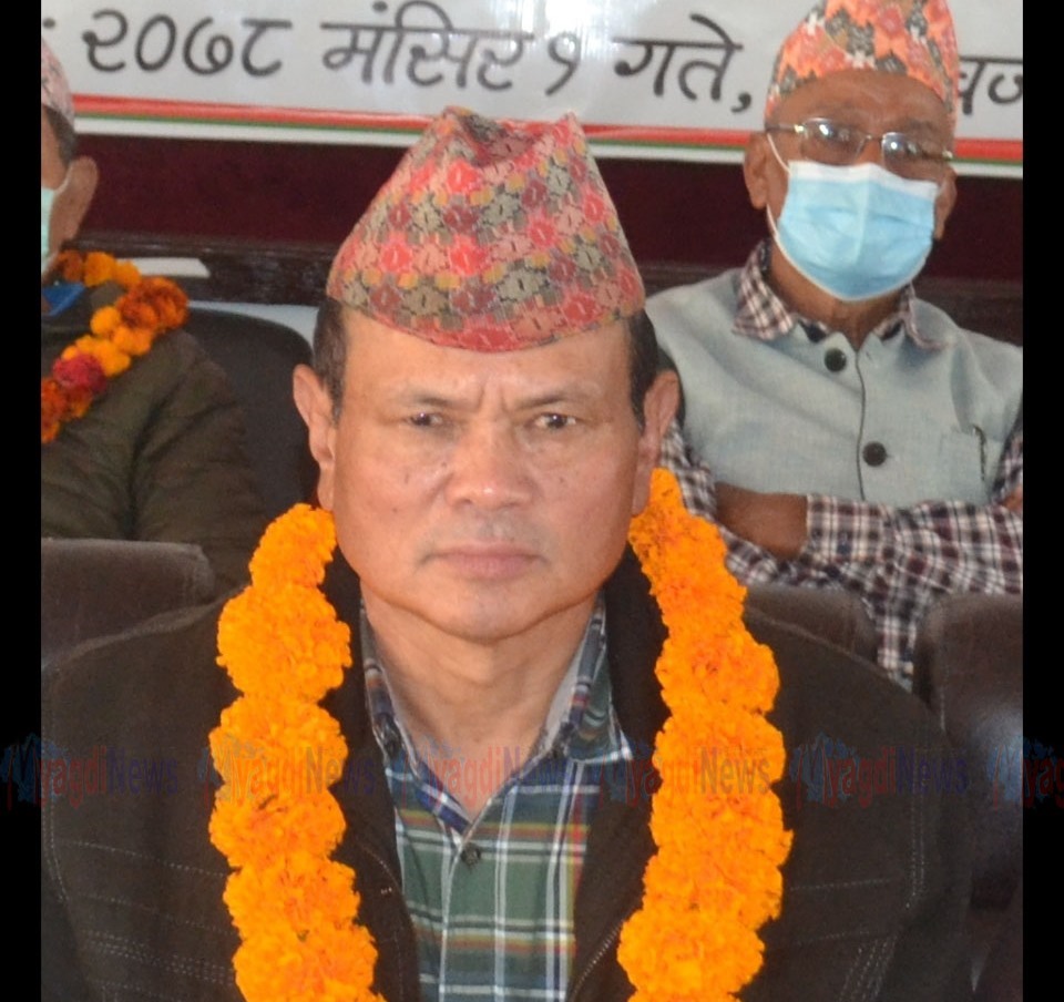 काँग्रेस म्याग्दीको जिल्ला सभापतिमा गर्वुजा निर्विरोध चयन