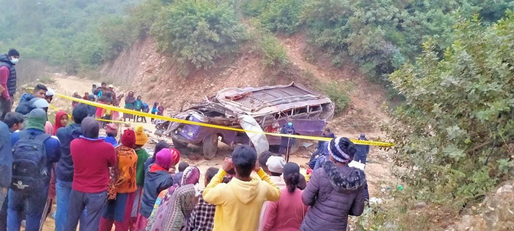 जाजरकोटमा बस दुर्घटना हुँदा ५ जनाको मृत्यु