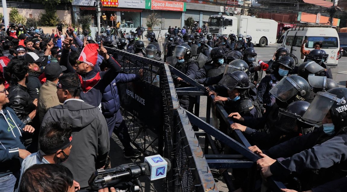 बानेश्वर क्षेत्रमा एमसीसीविरुद्ध प्रदर्शन