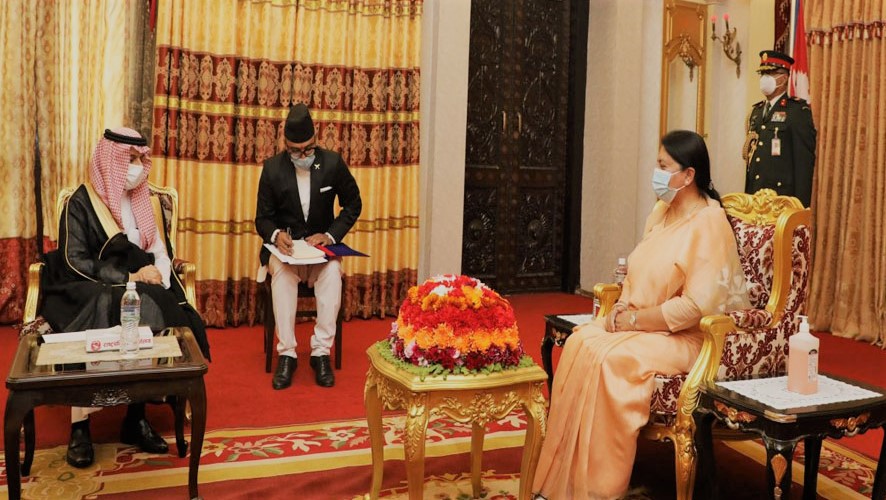 साउदी विदेशमन्त्रीले गरे राष्ट्रपति र प्रधानमन्त्रीसँग शिष्टाचार भेट