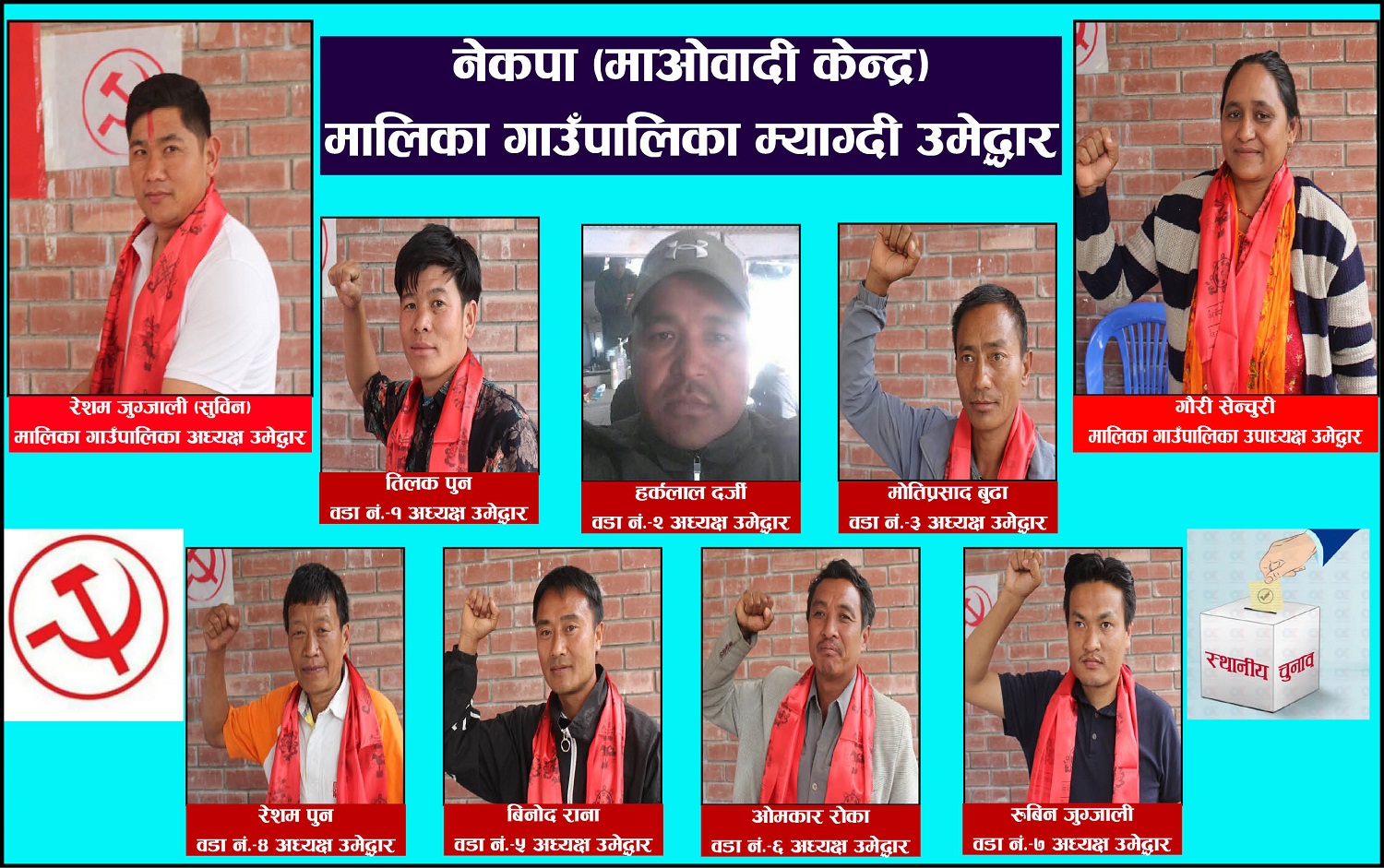 मालिका गाउँपालिकामा माओवादी केन्द्रको उम्मेद्धारी घोषणा