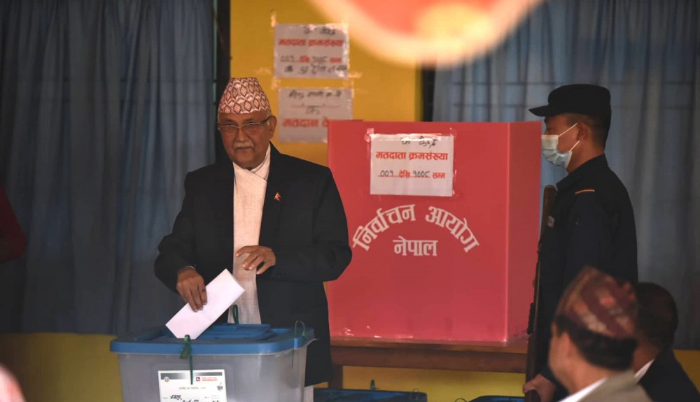 मतदानपछि ओलीले भने-देश मूलतः दुई दलीय प्रणालीतर्फ जाने देखियो