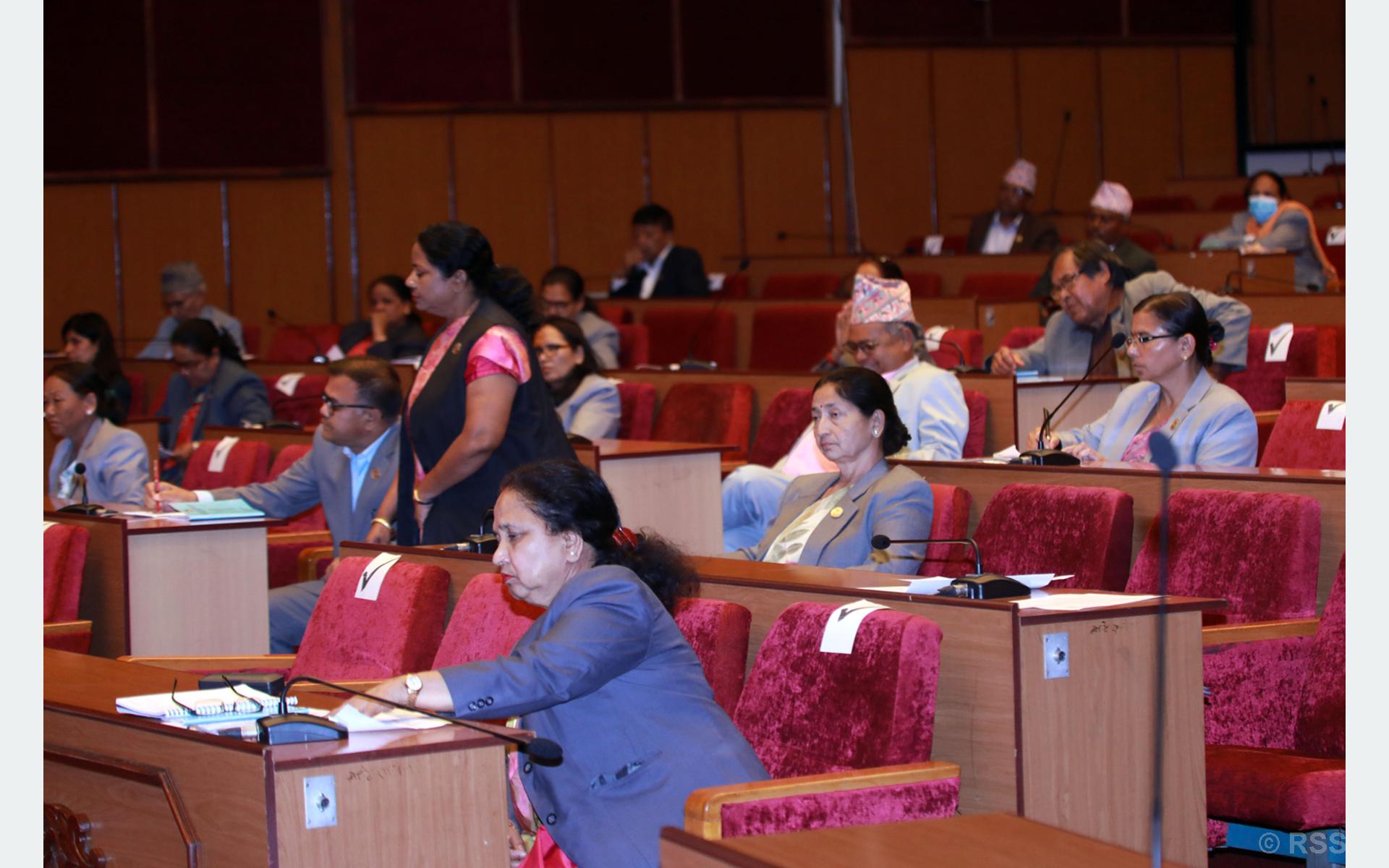 राष्ट्रियसभामा महिला बालबालिका मन्त्रालयको खर्च कटौतीको प्रस्ताव पेश