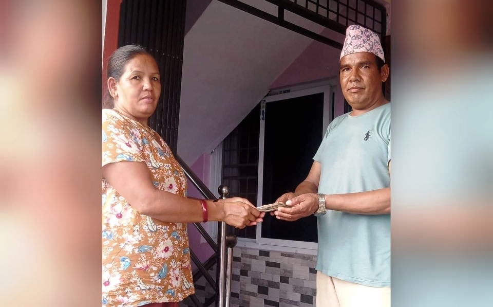 मराङका क्यान्सर पीडित केसीलाई युकेबाट एक लाख रुपैयाँ सहयोग