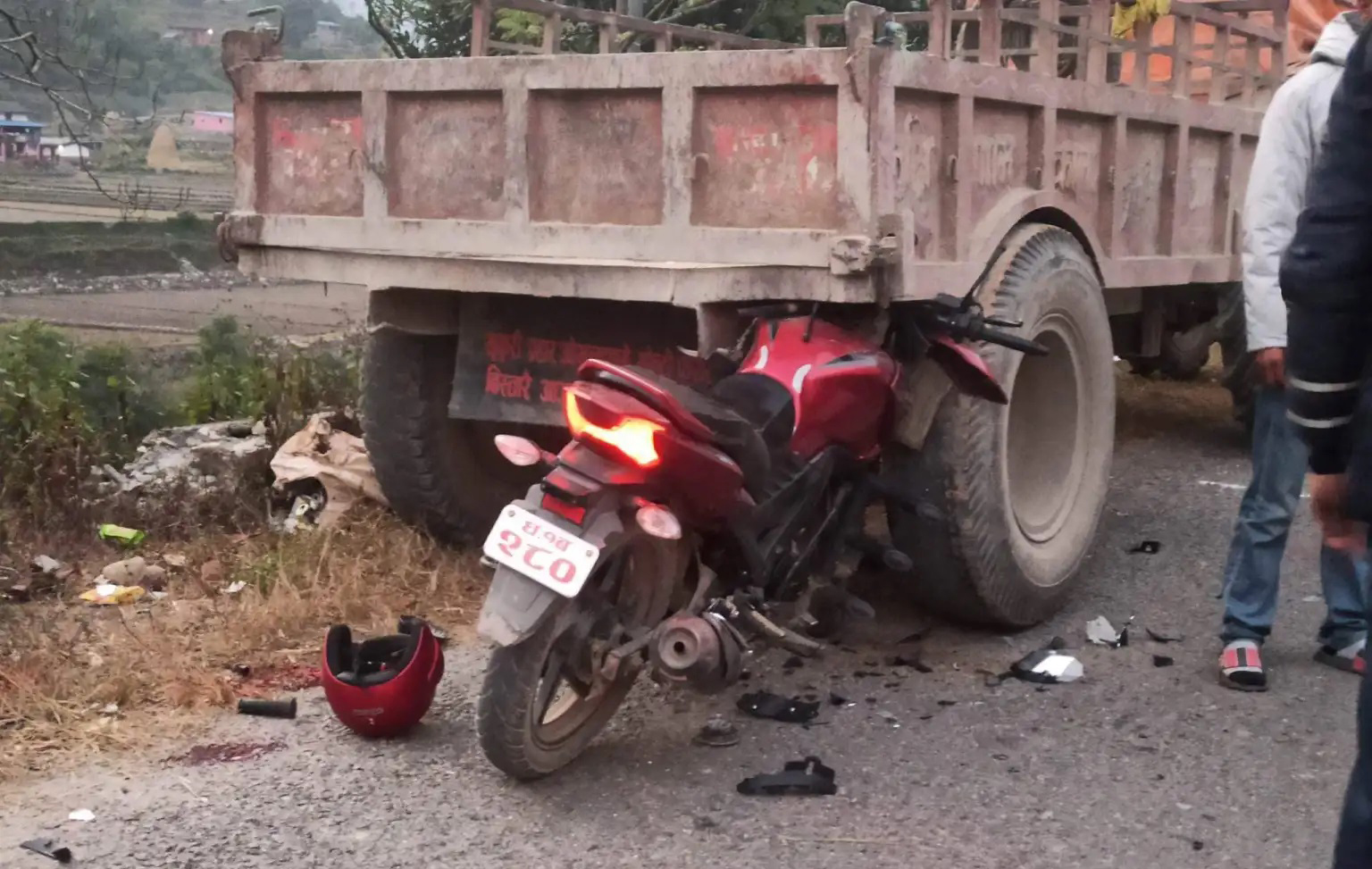 मोटरसाइकल दुर्घटना, वडा सदस्य पाइजा घाइते