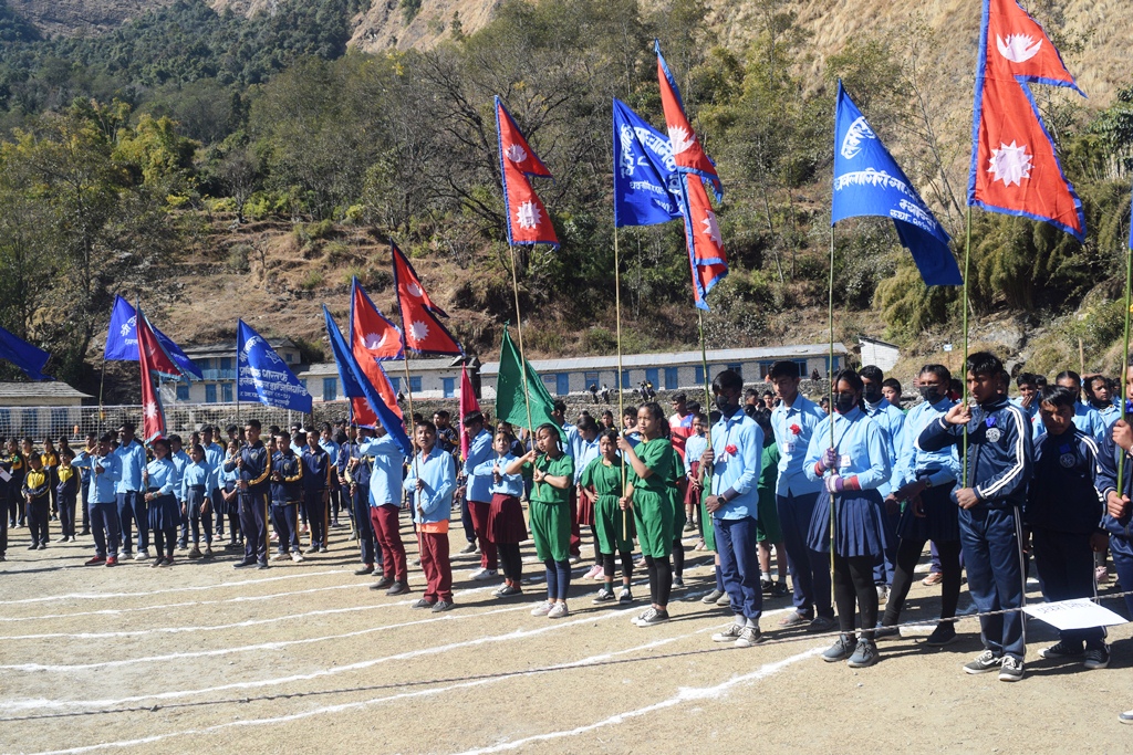 धवलागिरी गाउँपालिकामा तेस्रो राष्ट्रपति रनिङ शिल्ड खेलकुद प्रतियोगिता सञ्चालन
