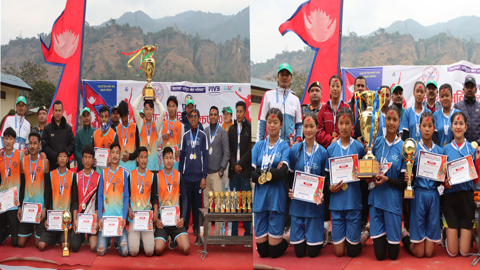 प्रथम म्याग्दी भलिबल कपको उपाधि प्रकाश मावि र शिख माविलाई (तस्बिरहरु)