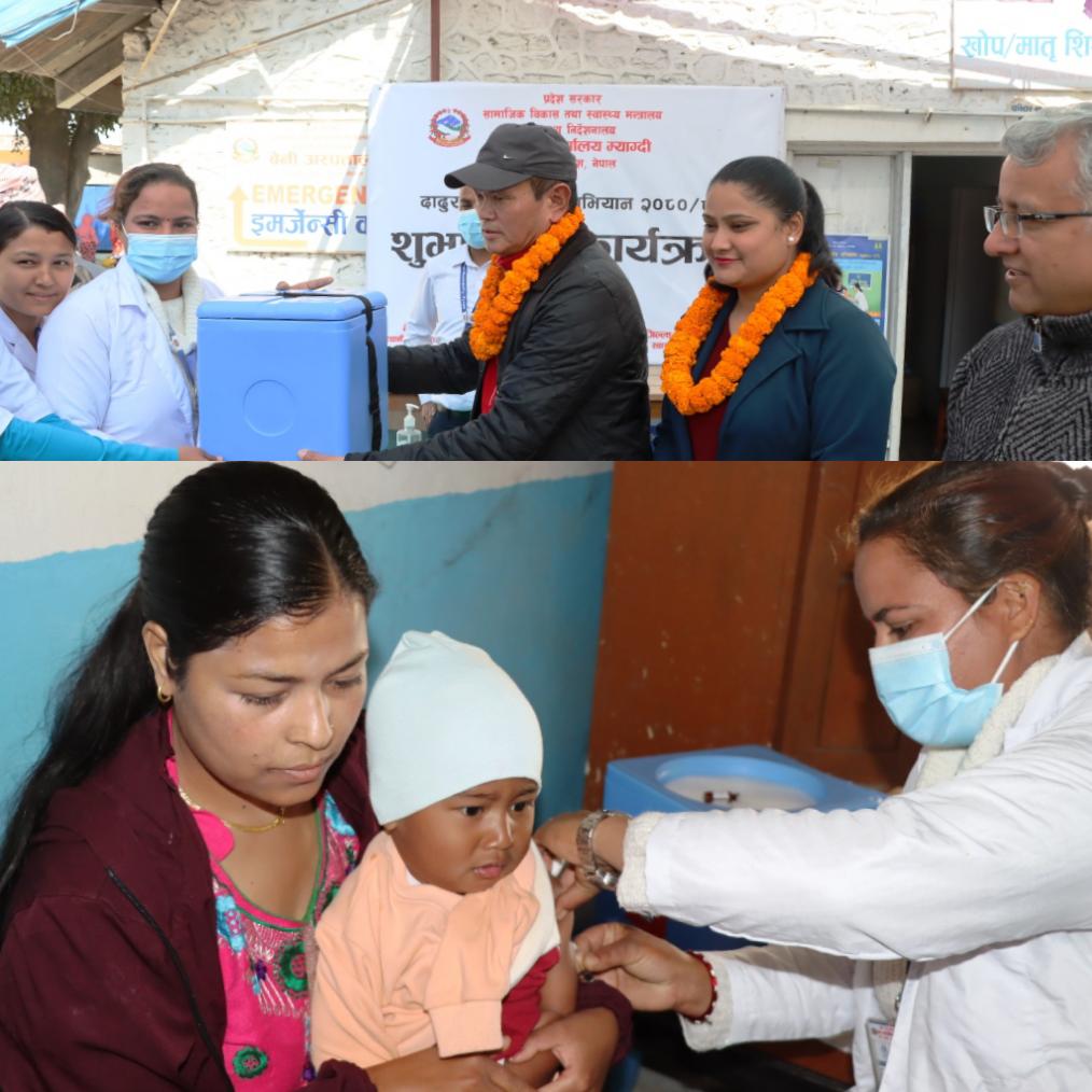 पहिलो दिन १ हजार ७७७ जना बालबालिकाहरूलाई दादुरारुबेला खोप लगाइयो