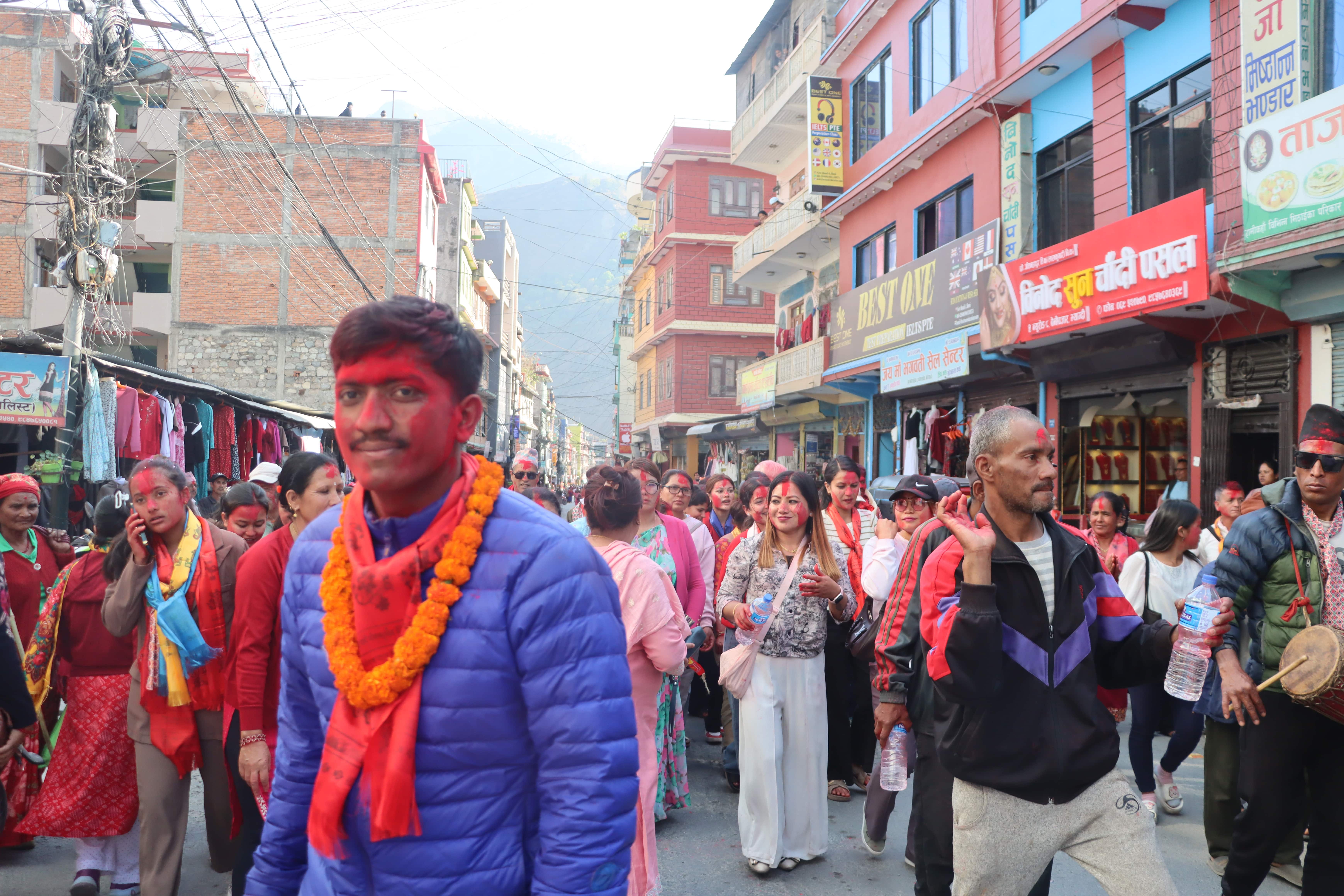 म्याग्दी क्याम्पसमा स्ववियु सभापति जिते पछि बेनीमा नेविसंघको विजय उत्सव (तस्बिरहरु)