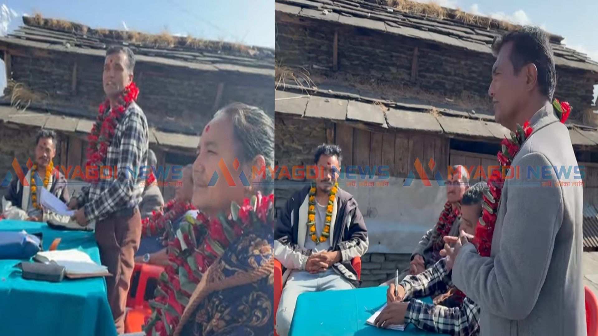दोवा पुगेका एमाले र विप्लव माओवादीका उम्मेद्वारले एउटै मञ्चबाट मागे भोट