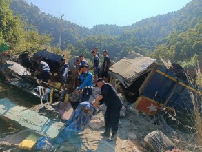 तनहुँमा ट्रक दुर्घटना हुँदा चालकको मृत्यु, सहचालक घाइते